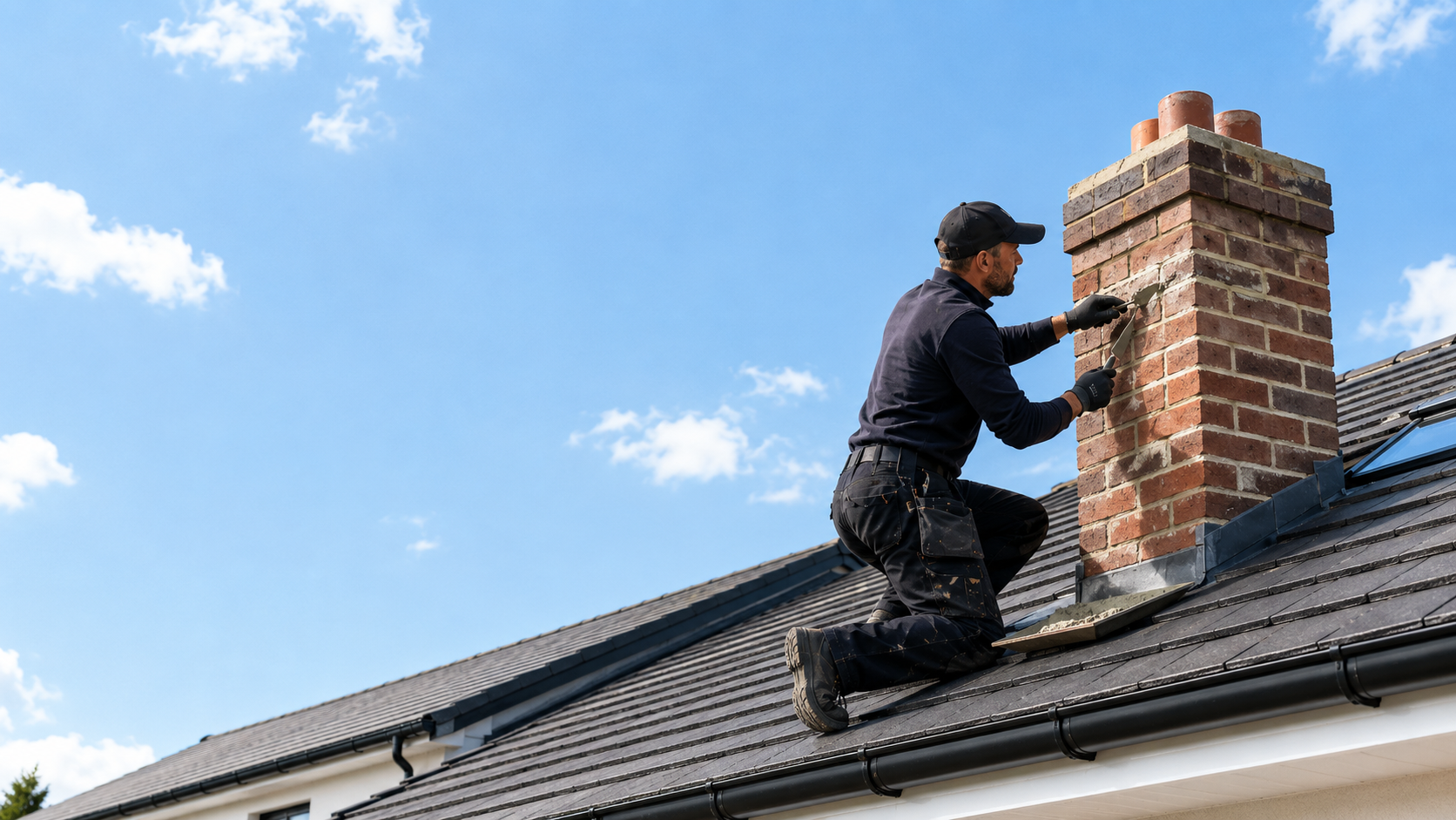 Chimney repairs and repointing carried out by AJW Roofing Ltd in West Sussex